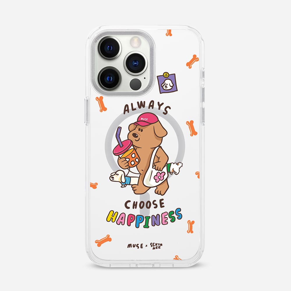 Always choose happiness 'SSKTMMEE x MUSE’ Clear Case With MagRing Personalized Phone Case