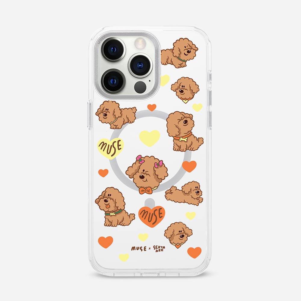 Fluffy doggo 'SSKTMMEE x MUSE’ Clear Case With MagRing Personalized Phone Case