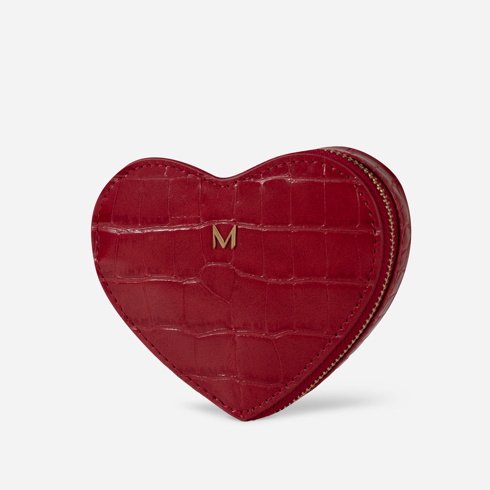 Mulberry embossed heart coin good pouch